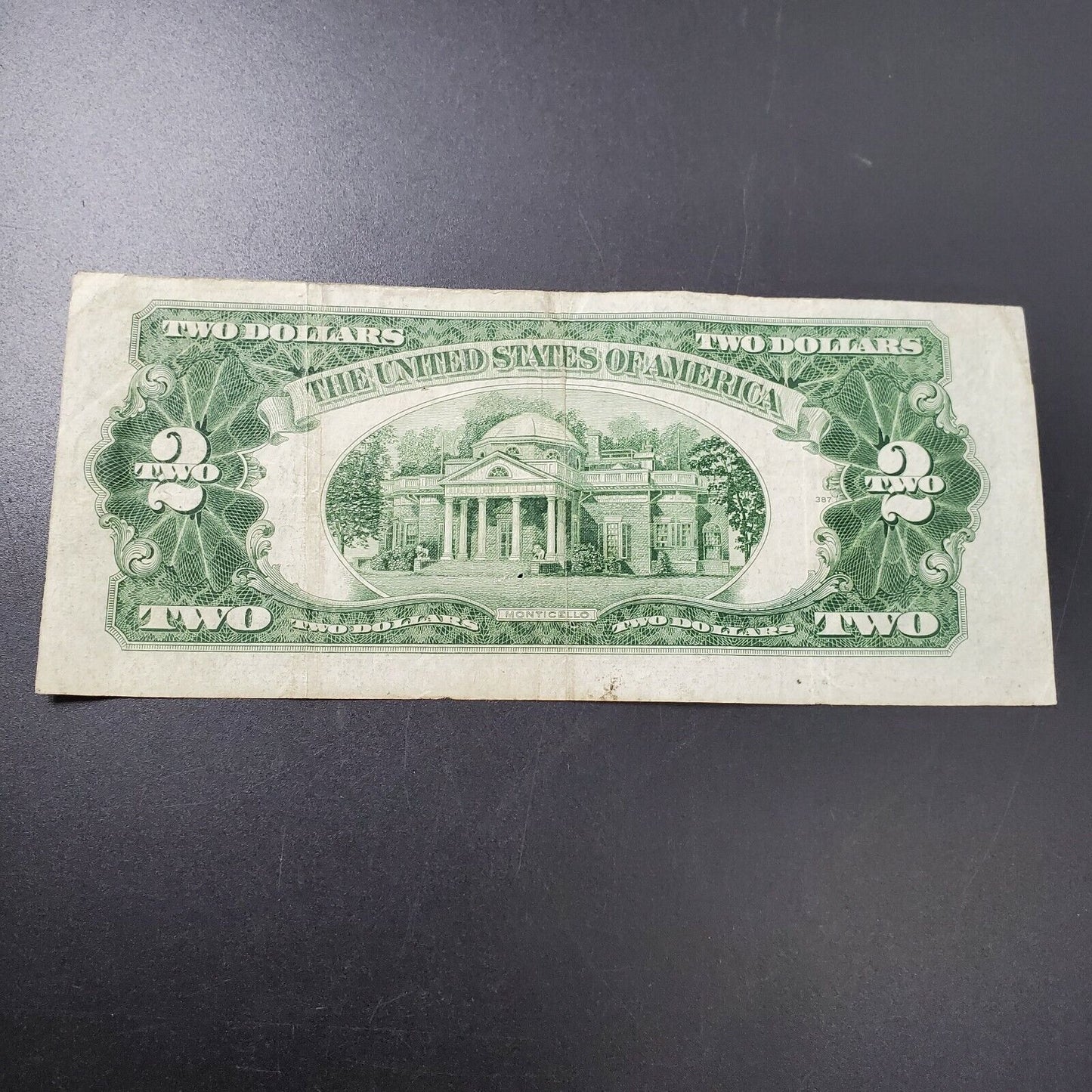 1928 G $2 Red Seal UNITED STATES NOTE OFF CENTER PRINT ERROR CIRCULATED