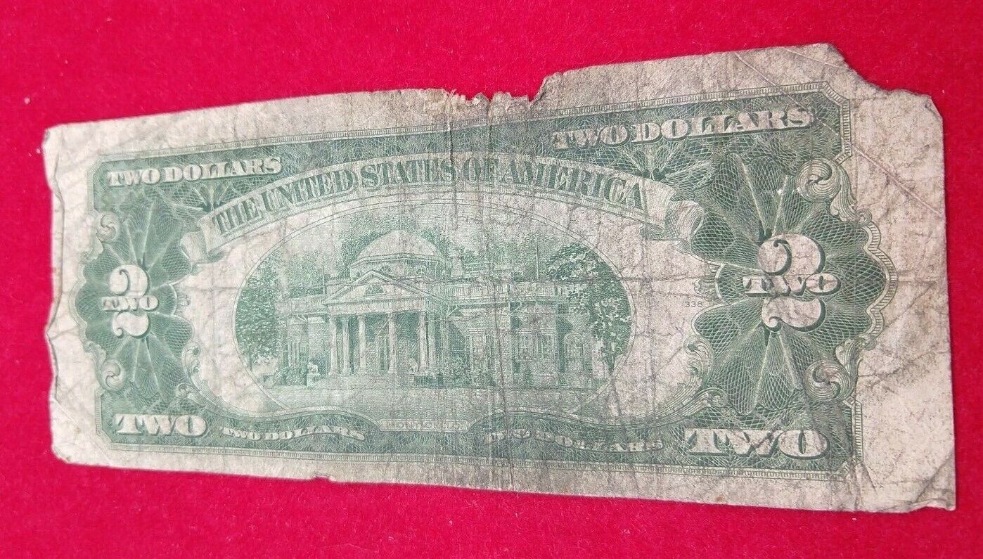 1928 F $2 United States Currency Legal Tender Note Very Circulated Non Mule