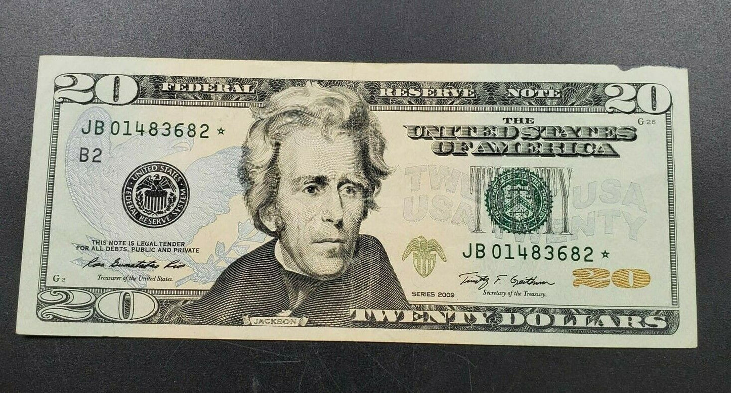2009 $20 FRN Federal Reserve Star * Replacement Note Neat Serial Number # CIRC 2