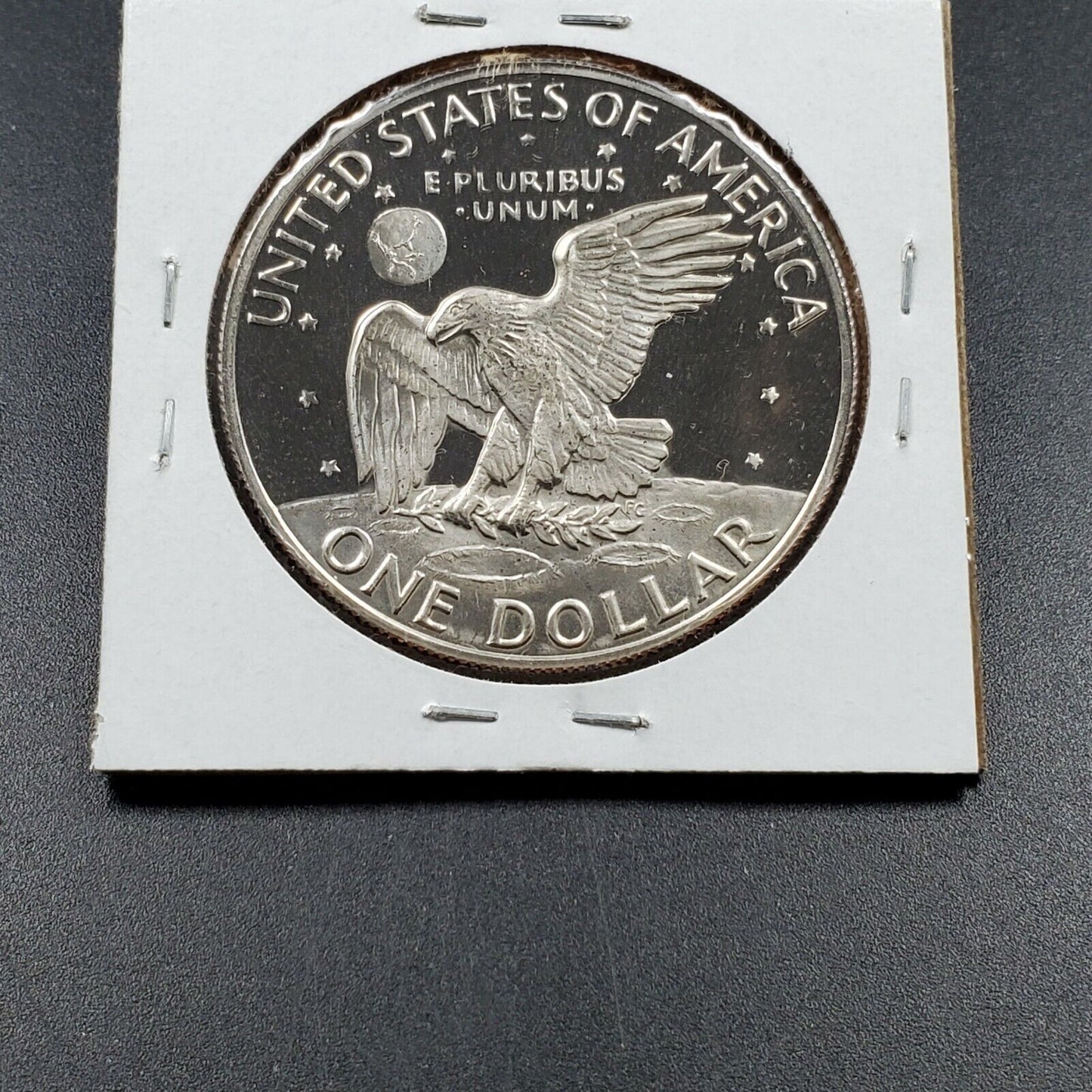 1973 S Ike Eisenhower Dollar Clad Proof Gem DCAM Struck Thru w/String Error Coin