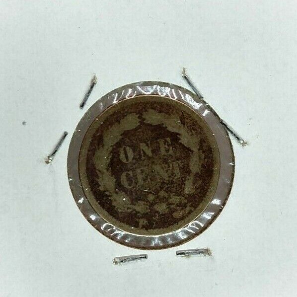 1859 P 1c Copper Nickel Indian Small Cent Penny Coin Very Circulated Fairl Worn