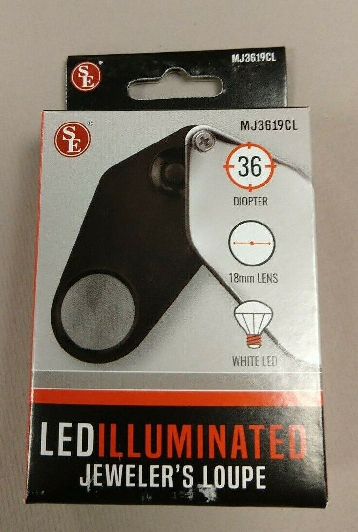 SE ILLUMINATED JEWELERS JEWELRY MAGNIFIER COIN LOOP LOUPE NEW W LIGHT BUILT IN