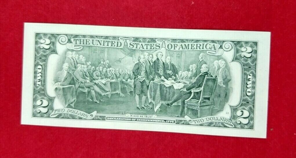 1995 $2 FRN Federal Reserve Green Seal CHOICE UNCIRCULATED NEAT SERIAL # C BLOCK