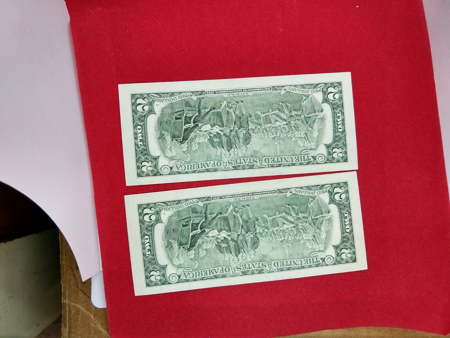 2 CONSECUTIVE 2003 $2 FRN FEDERAL RESERVE NOTE CH UNC REPEAT SERIAL NUMBERS