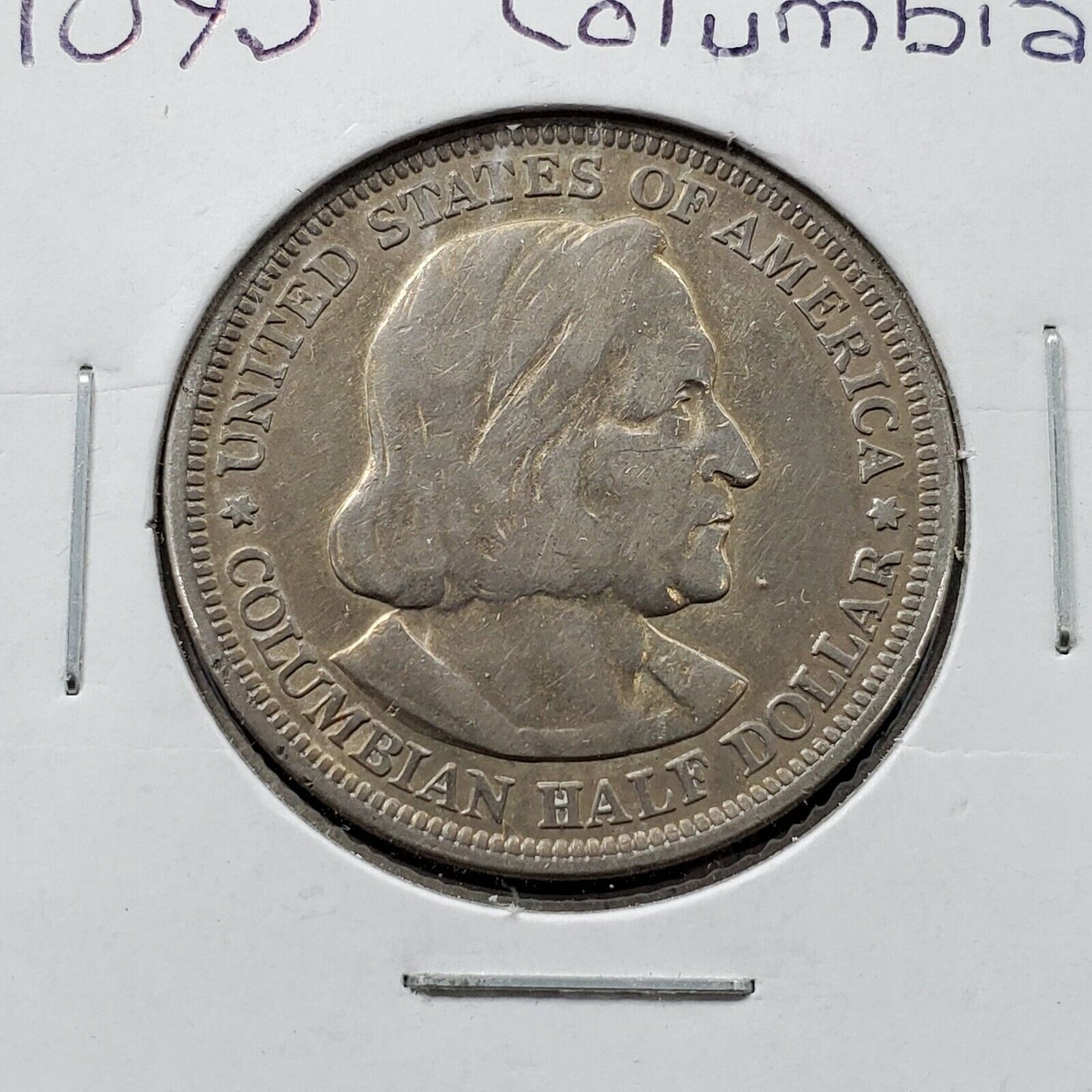 1893 US Christopher Columbian SILVER Half Dollar Commemorative CH VF Very Fine 2