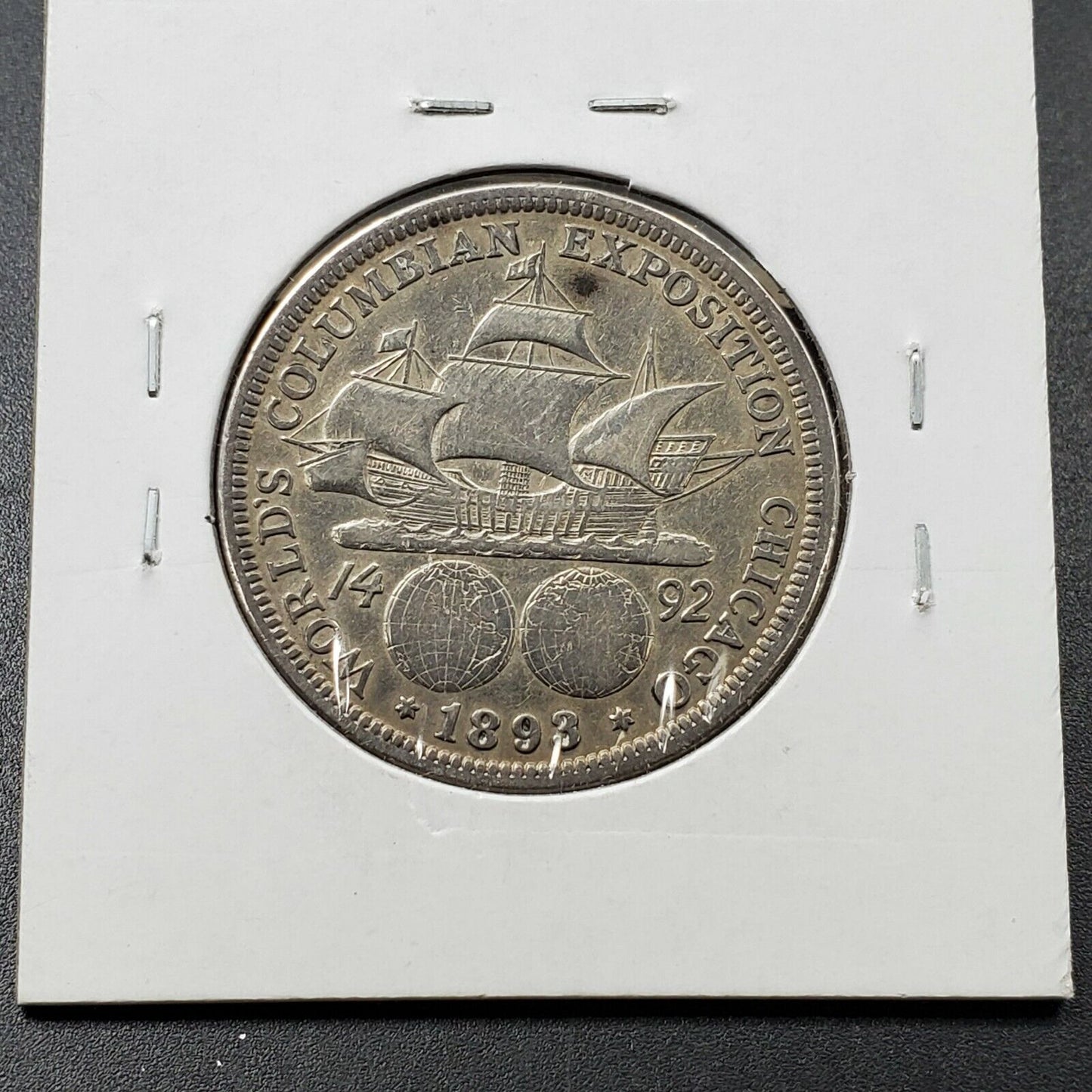 1893 US Christopher Columbian SILVER Half Dollar Commemorative CH VF Very Fine 2