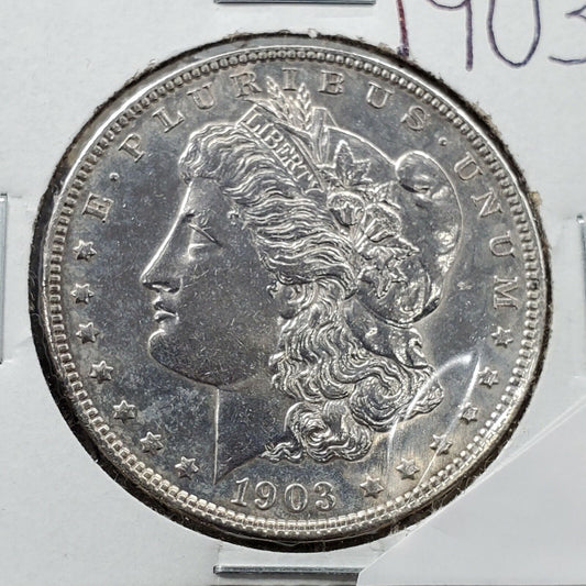 1903 P $1 Morgan Silver Eagle Dollar Average Uncirculated Not Much Toning