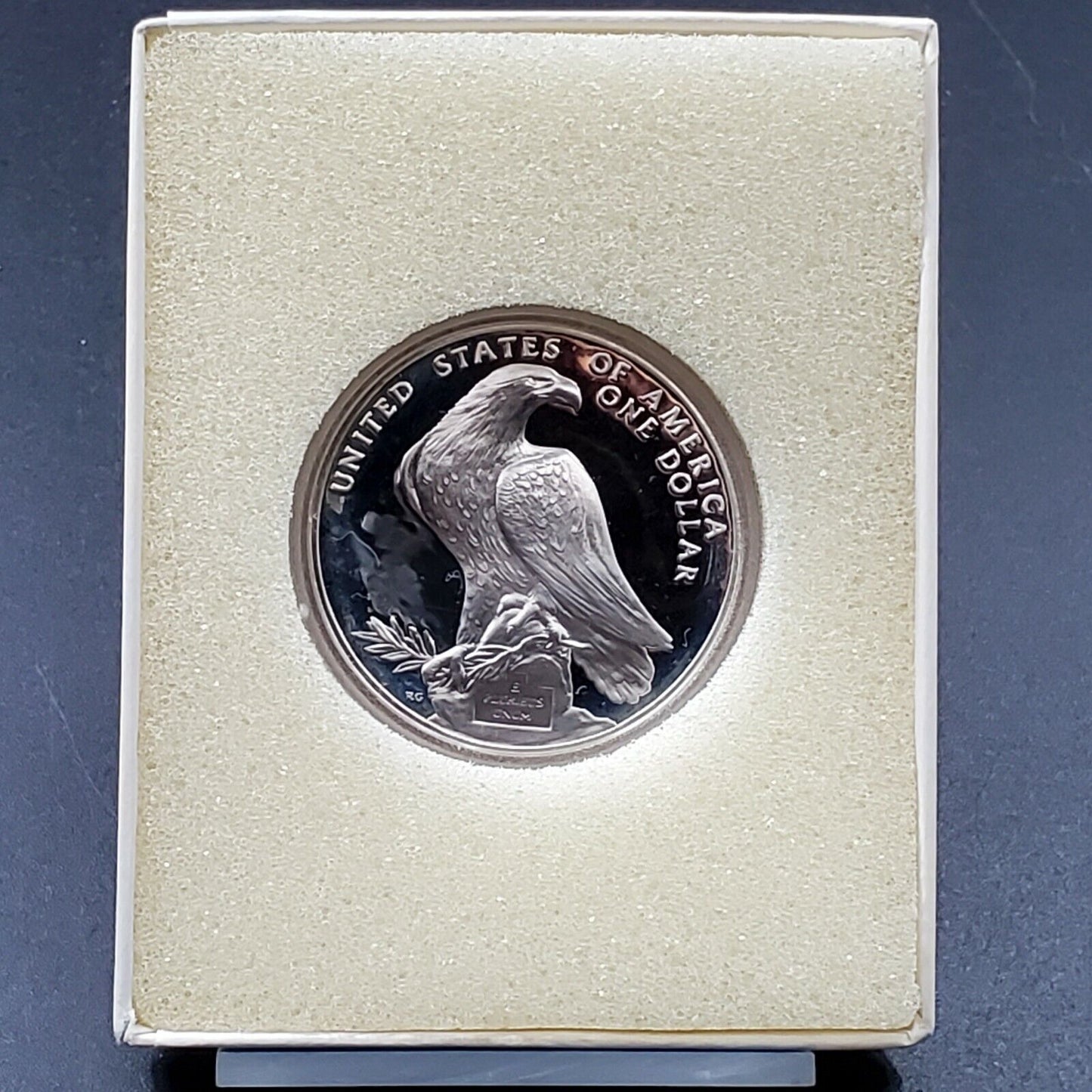 LA Olympiad Coliseum Commemorative 1984 S 90% Silver Dollar Proof $1 Coin IN BOX