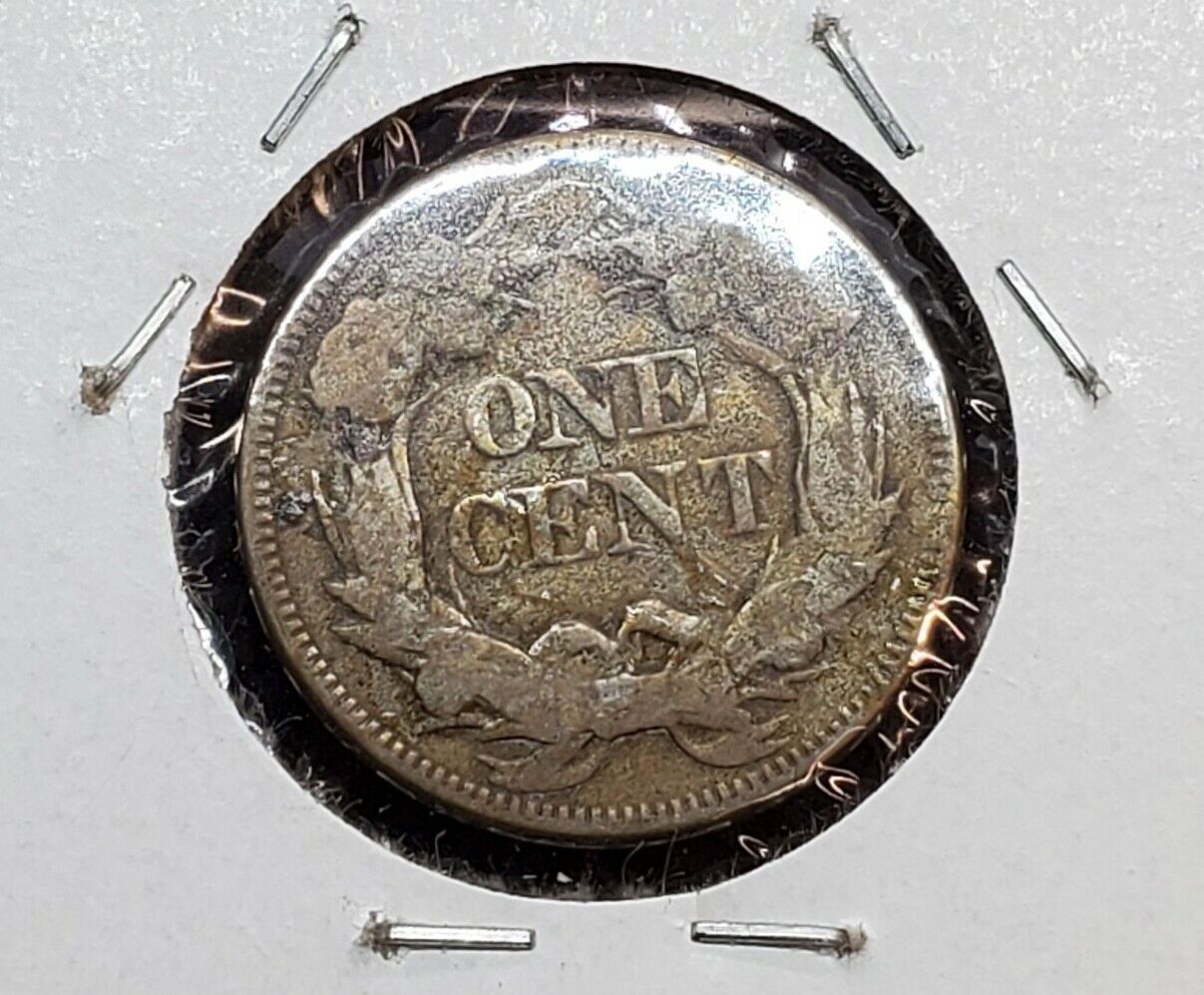 1857 Flying Eagle Cent Penny Coin VG / Fine Details Cleaned Pre Civil War Era