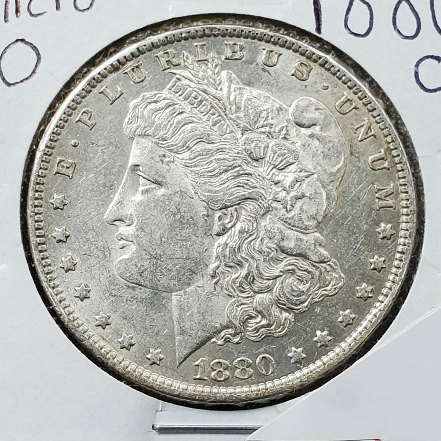 1880 O Morgan Silver Dollar Variety Coin Average UNC Micro o Vam Variety
