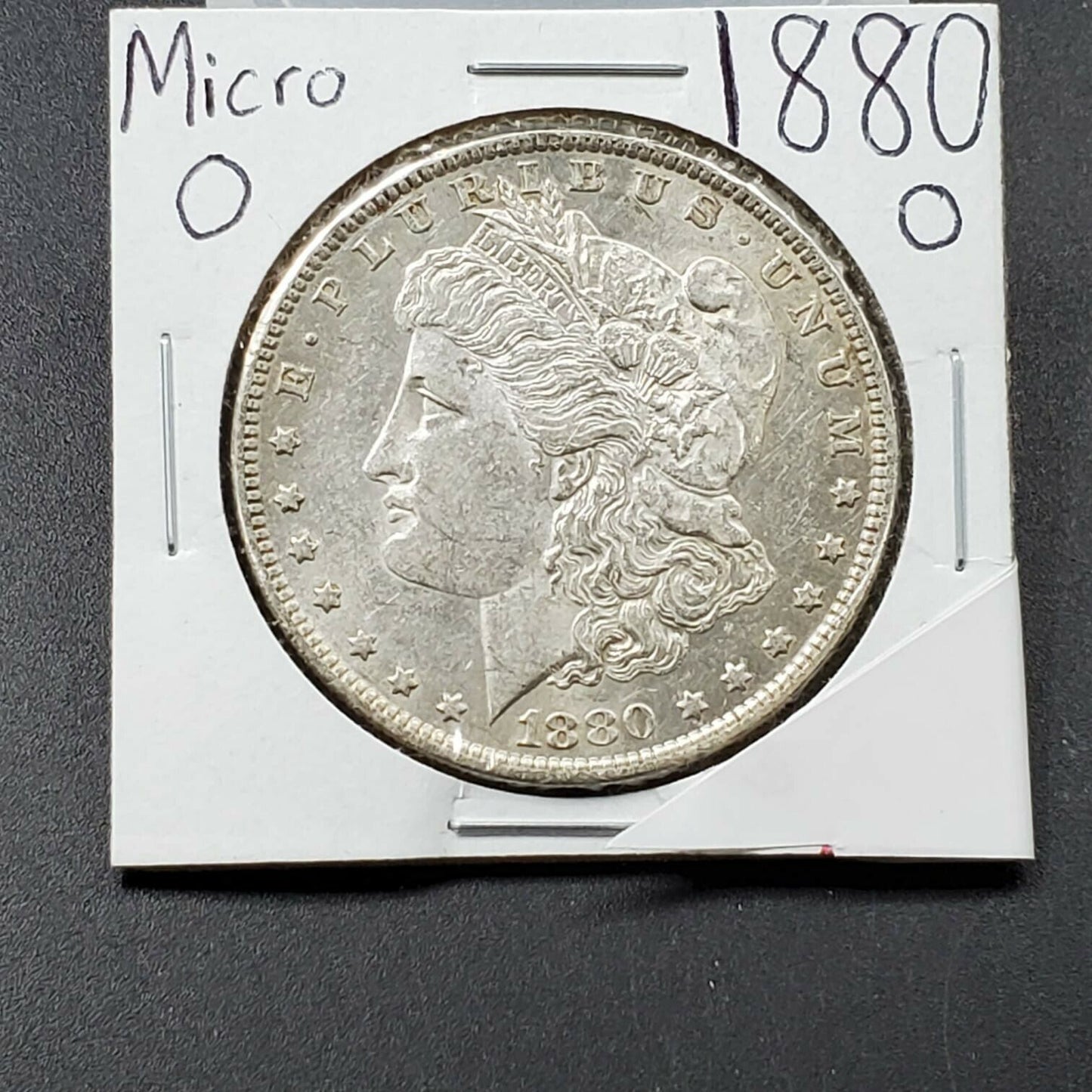 1880 O Morgan Silver Dollar Variety Coin Average UNC Micro o Vam Variety