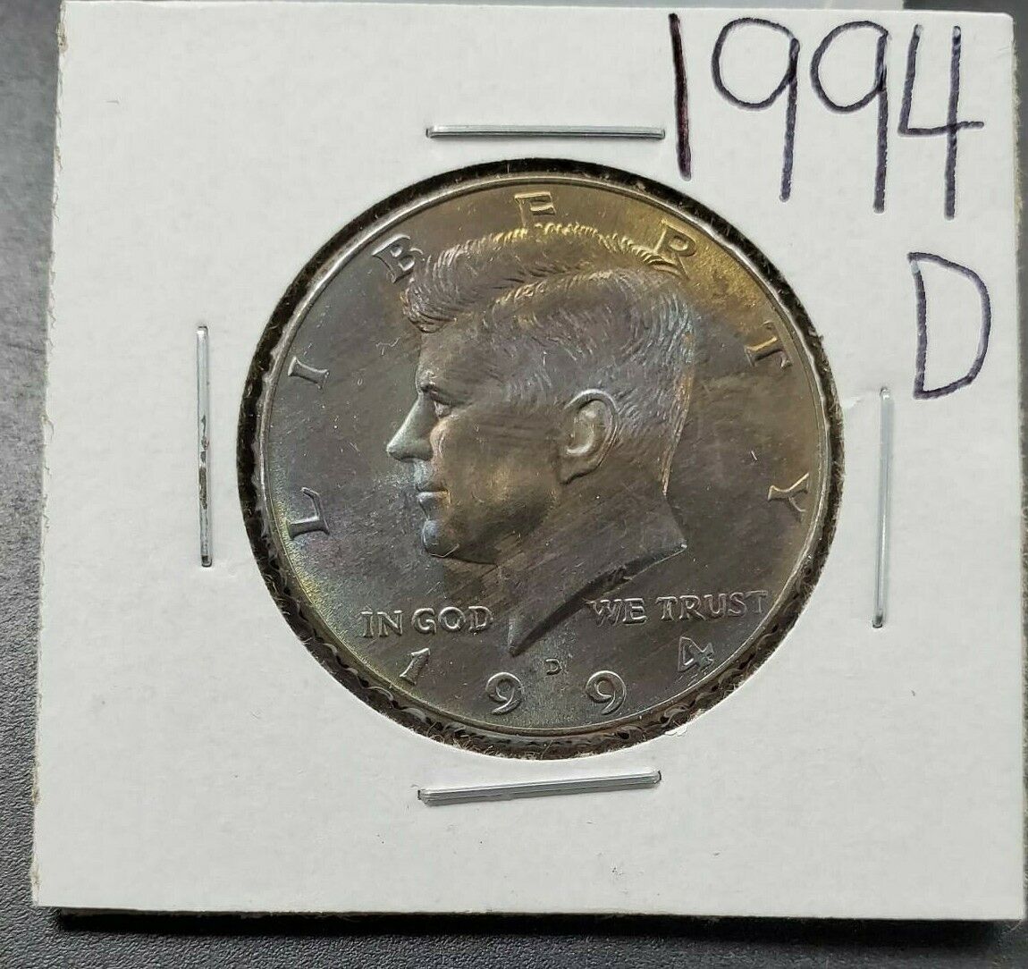 1994 D KENNEDY HALF DOLLAR CHOICE / GEM BU UNC PQ * BLUE TONING ORIGINAL