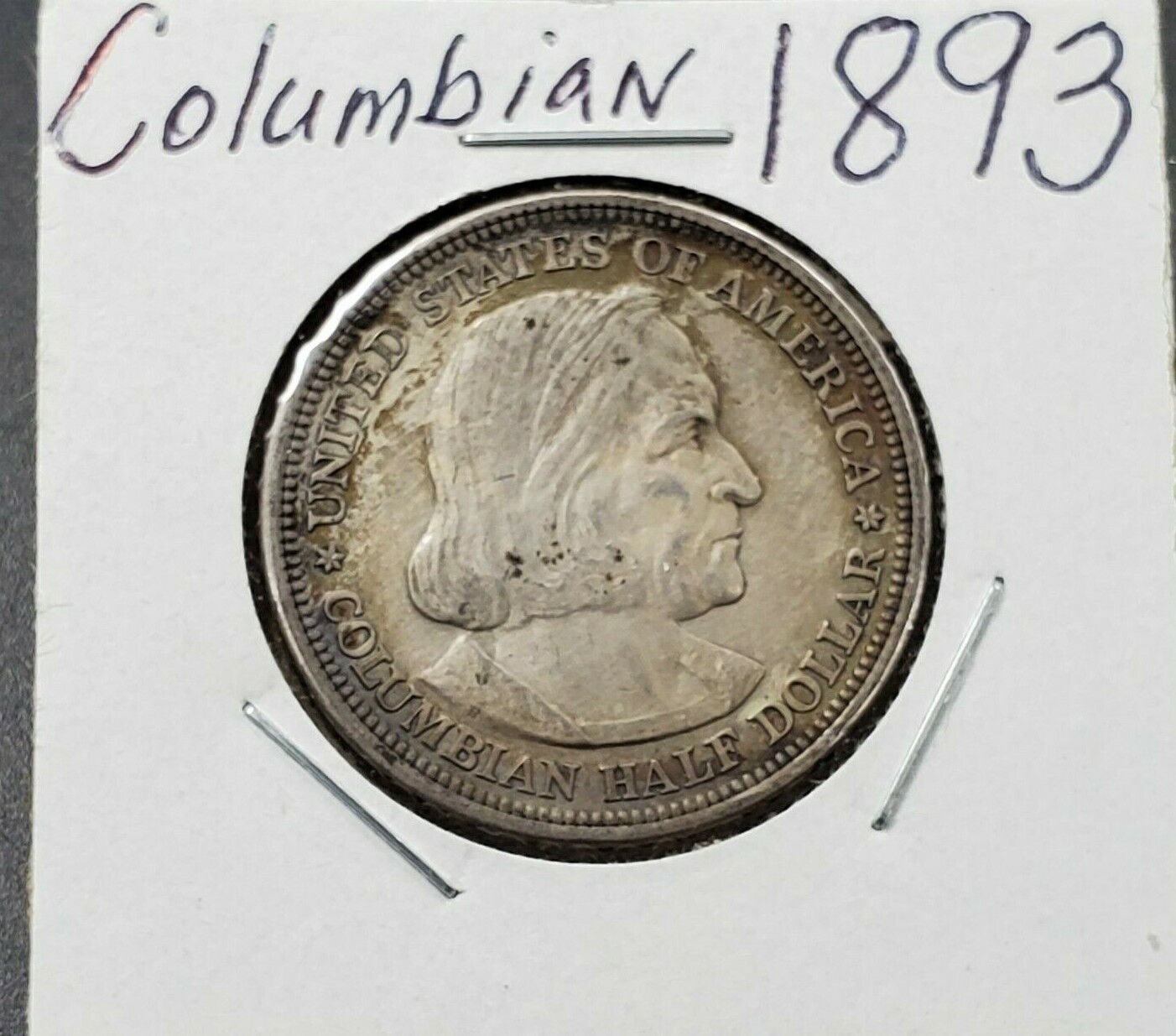 1893 US Christopher Columbian SILVER Half Dollar Commemorative CHOICE AU / UNC