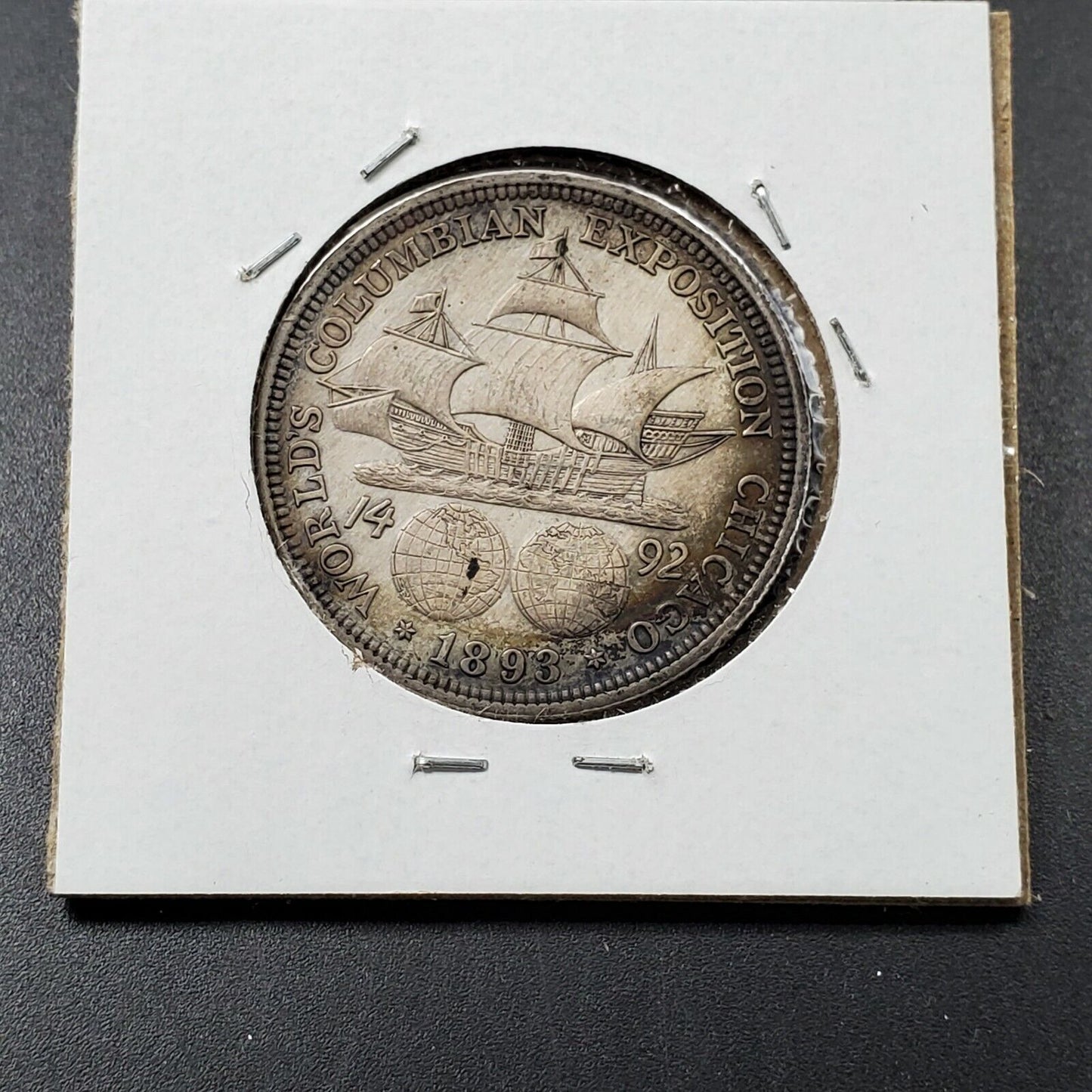 1893 US Christopher Columbian SILVER Half Dollar Commemorative CHOICE AU / UNC