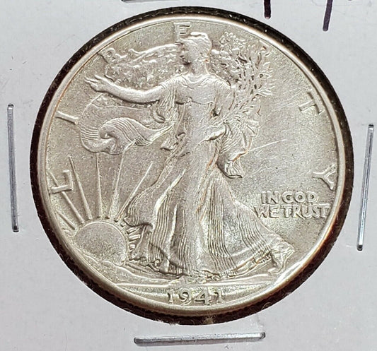 1941 P Walking Liberty Coin XF Details Cleaned Shiny Nice Look