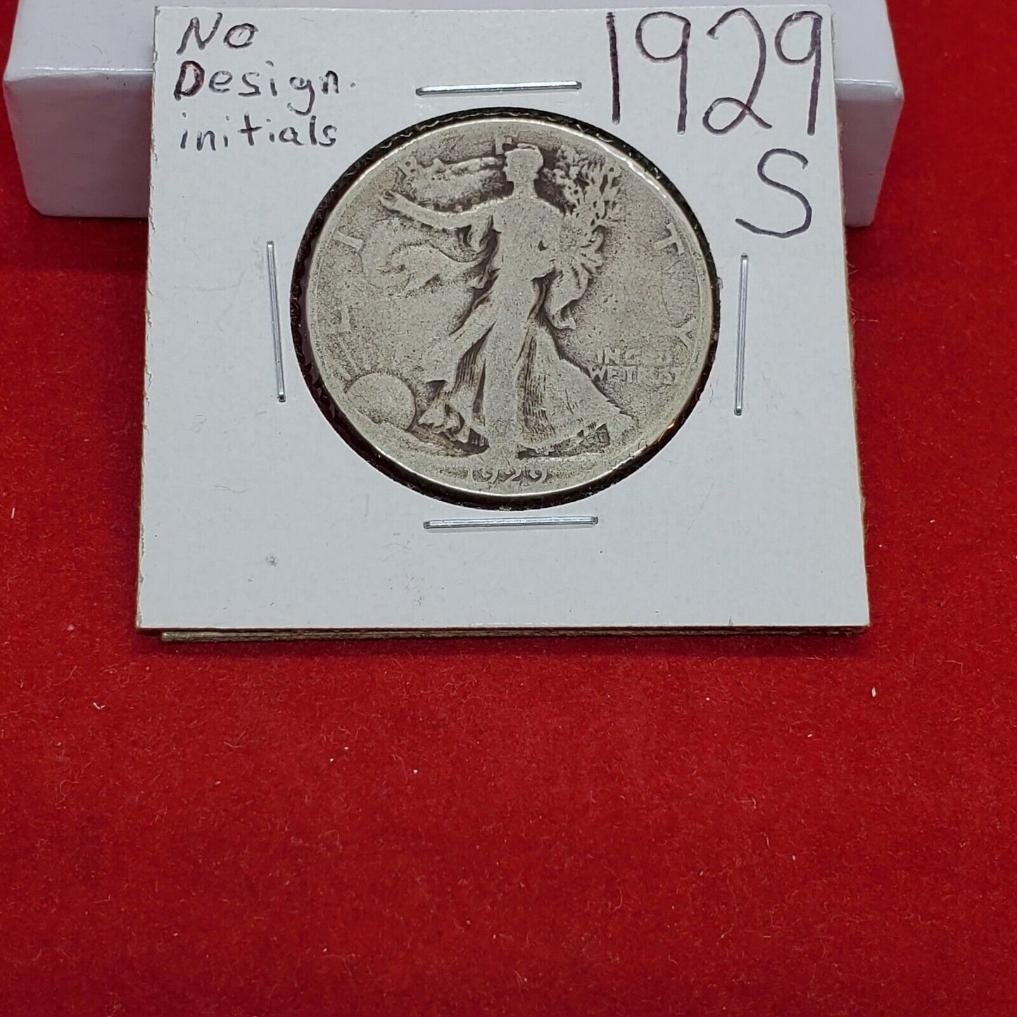 1929 S Walking Liberty Silver Half Dollar Coin Missing Initials Variety AG / G