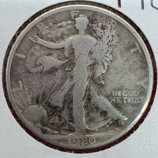 1920 P Walking Liberty Silver Half Dollar Coin VG / Fine Circulated