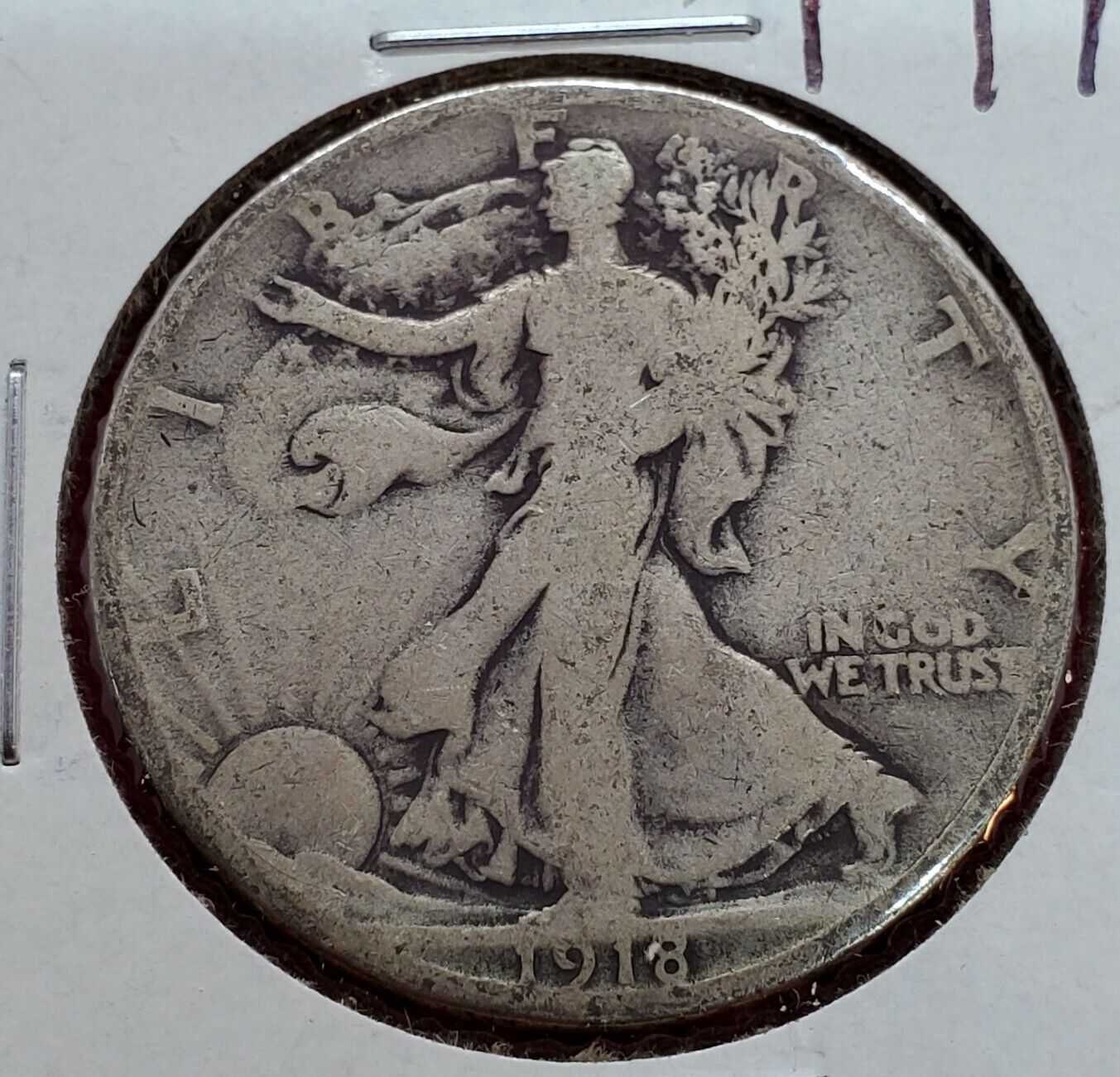 1918 P Walking Liberty Silver Eagle Half Dollar Coin Average Good Circulated