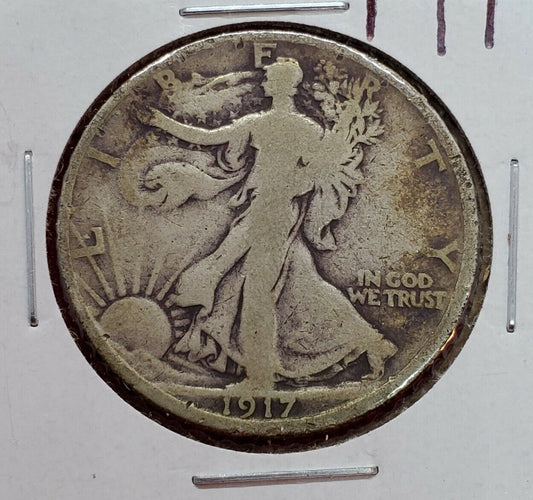 1917 P Walking Liberty Silver Eagle Half Dollar Coin CH G / VG Very Good Circ