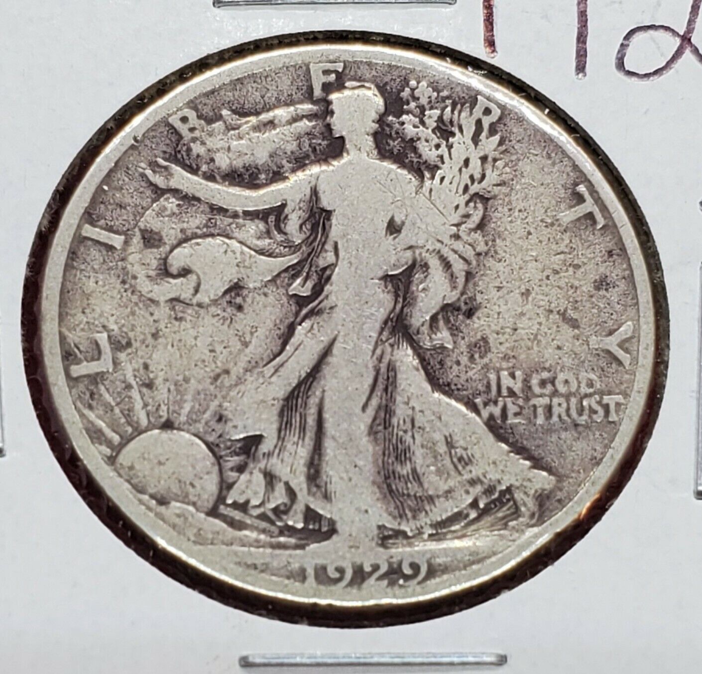 1929 S Walking Liberty Silver Eagle Half Dollar Coin VG Very Good / Fine Circ