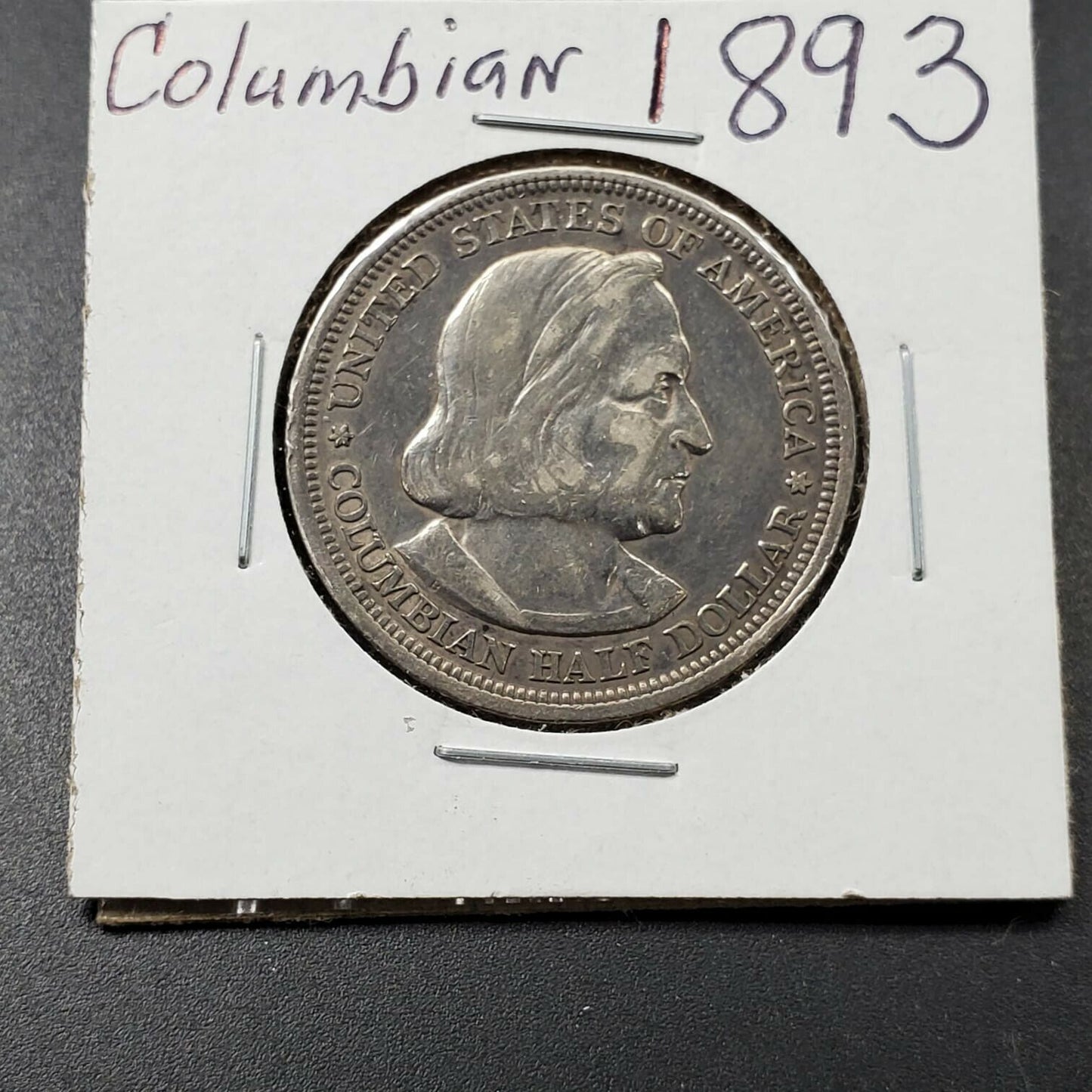 1893 US Christopher Columbian SILVER Half Dollar Commemorative Average EF / XF