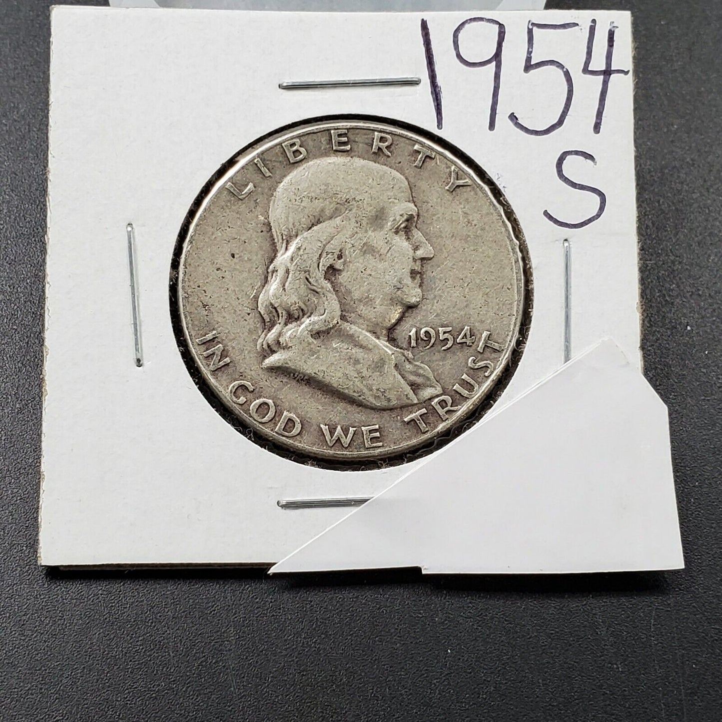 1954 S Franklin Silver Half Dollar Coin AVG VF VERY FINE CIRCULATED CONDITION