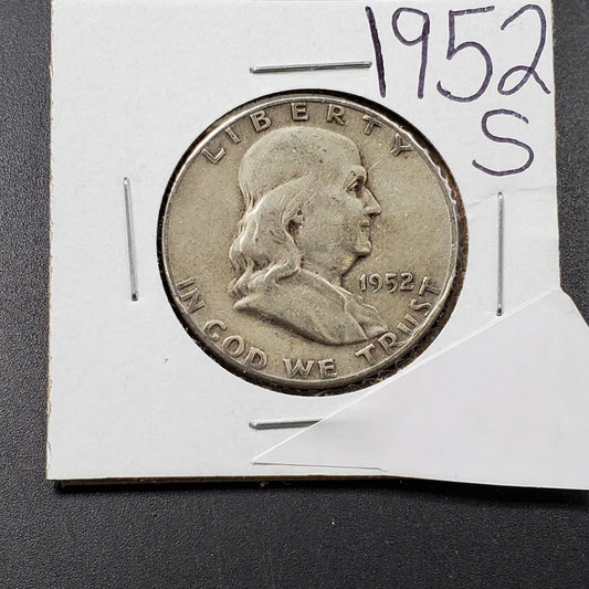 1952 S Franklin Silver Half Dollar Coin Choice VF VERY FINE CIRCULATED CONDITION