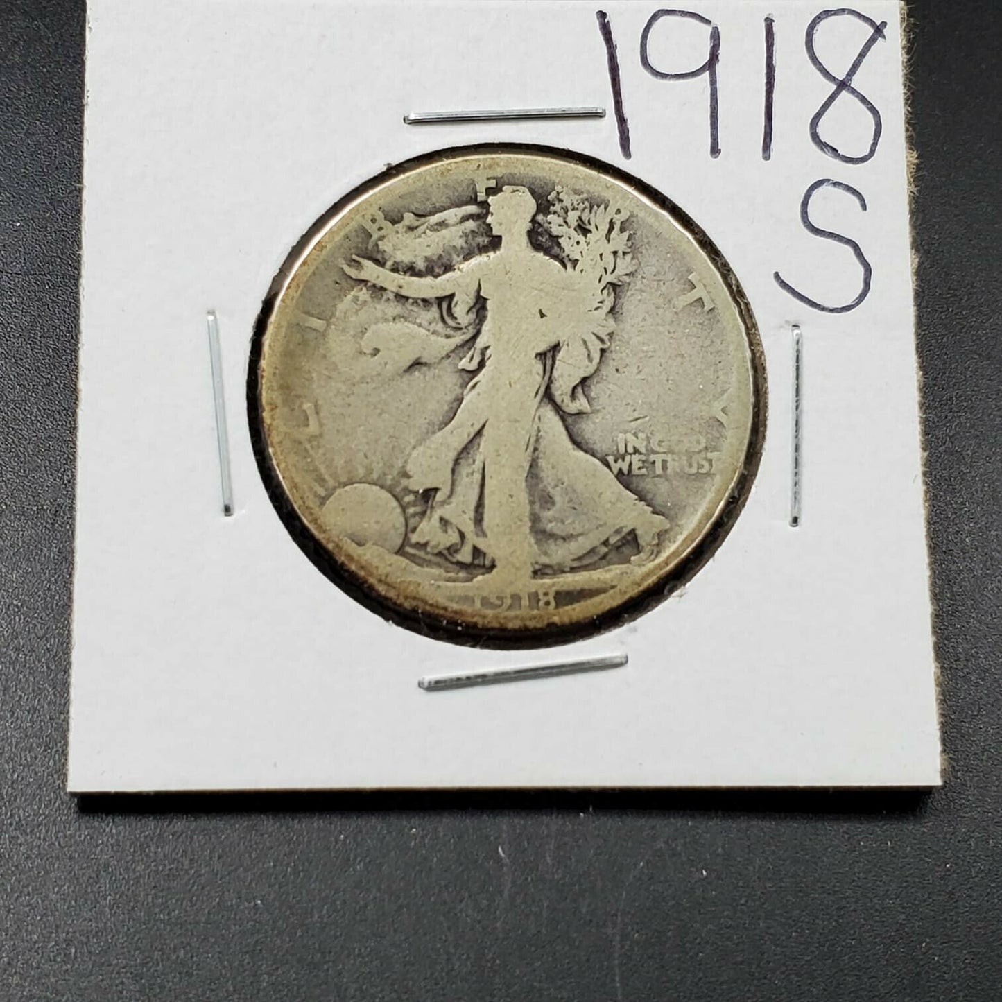 1918 S Walking Liberty Silver Half Dollar Coin Choice AG ABOUT GOOD CIRCULATED