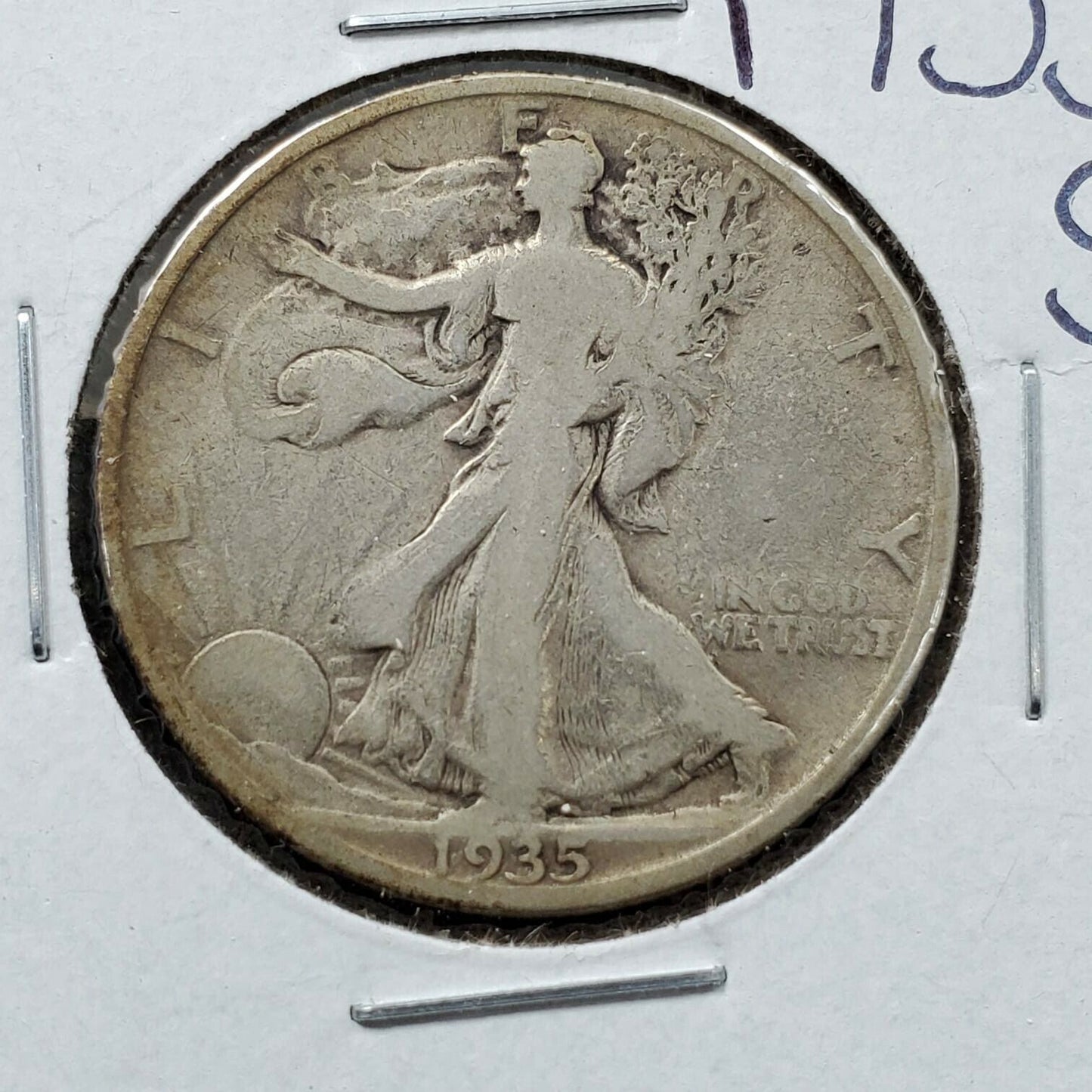 1935 s Walking Liberty Silver Half Dollar Coin Fine / VF Circulated