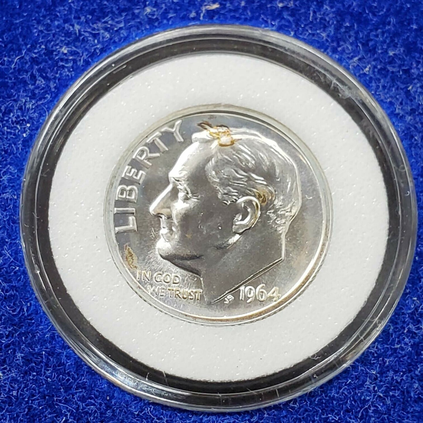 1964 P Roosevelt Silver Proof Dime Coin Gem Condition in Capsule & Display 2
