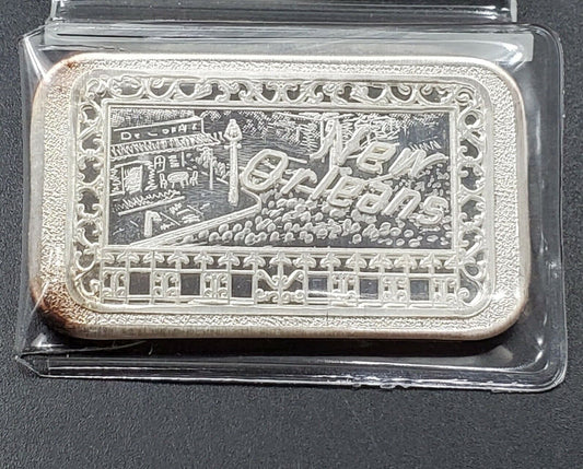 Mother Lode Mint 1 OZ .999 Fine Silver New Orleans Bourbon Street Art Bar Rare