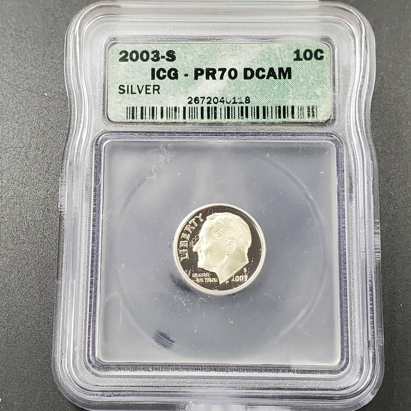 2003 s Roosevelt Proof silver Dime Coin Retro ICG PR70 DCAM Deep Cameo Old Slab