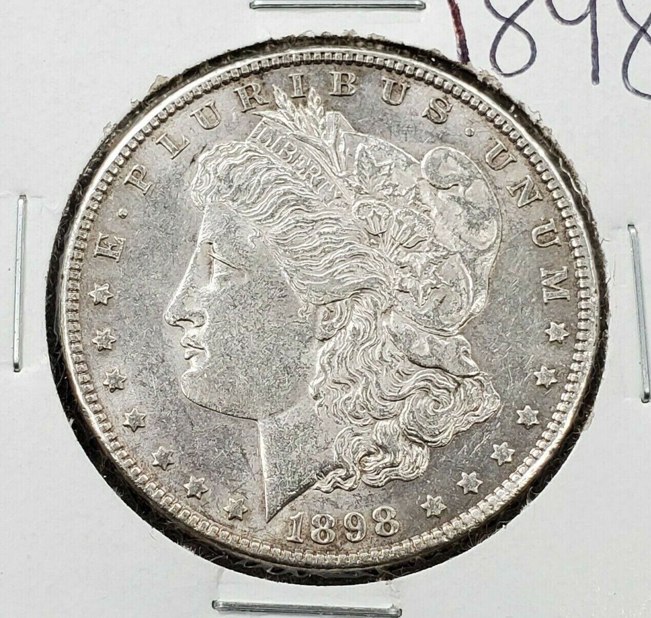1898 P Morgan Silver Eagle Dollar Choice AU About UNC Lite Toning Nice Coin