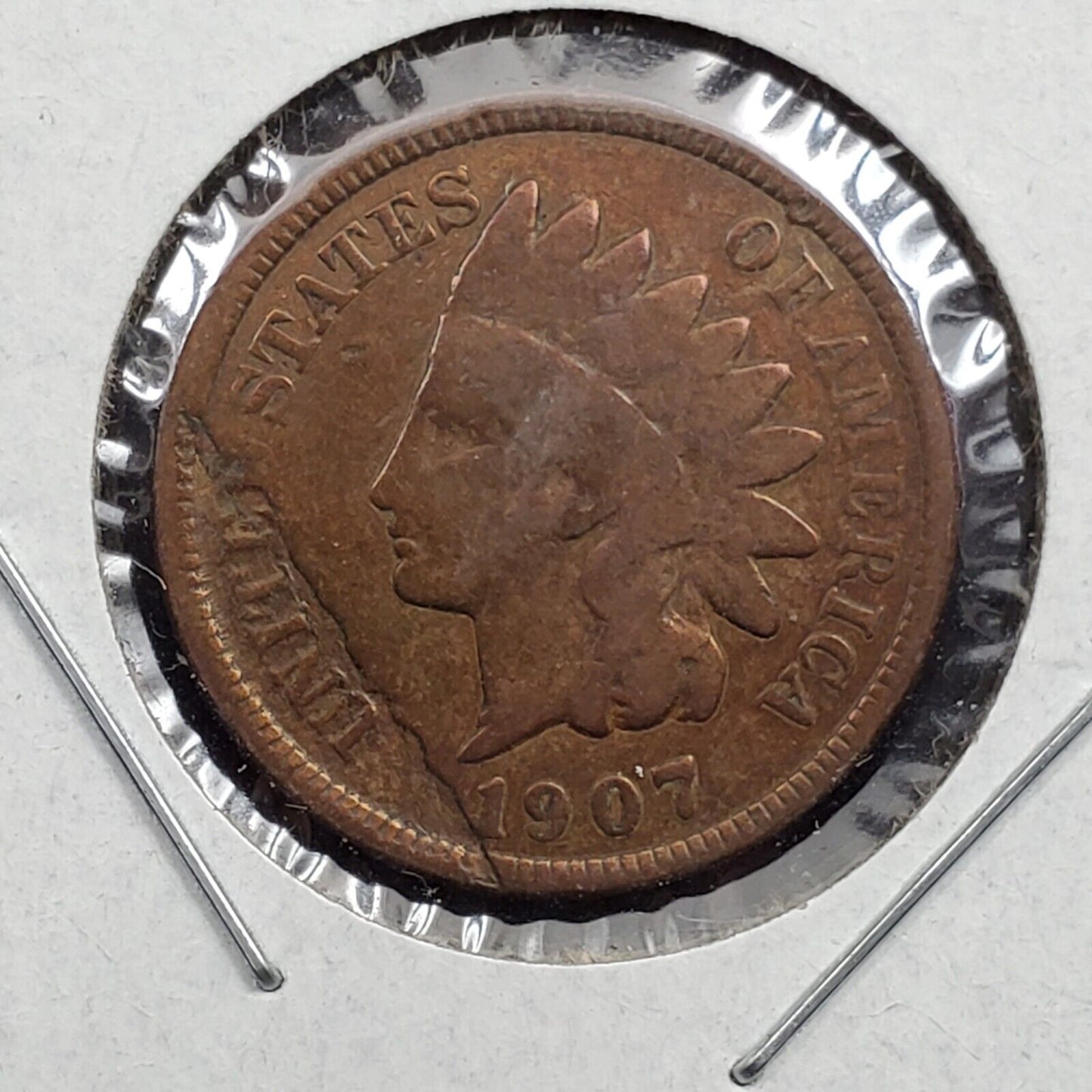 1907 INDIAN HEAD CENT PENNY ERROR COIN Laminated Panchet