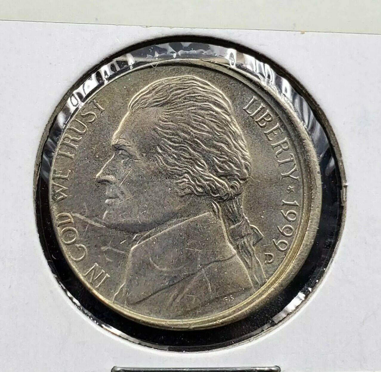 1999 D 5c BU Jefferson Nickel Misaligned Die Error Coin UNC