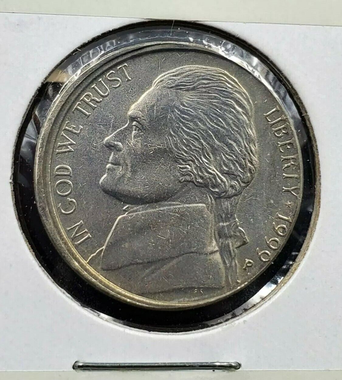 1999 P 5c BU Jefferson Nickel Misaligned Die Error Coin UNC