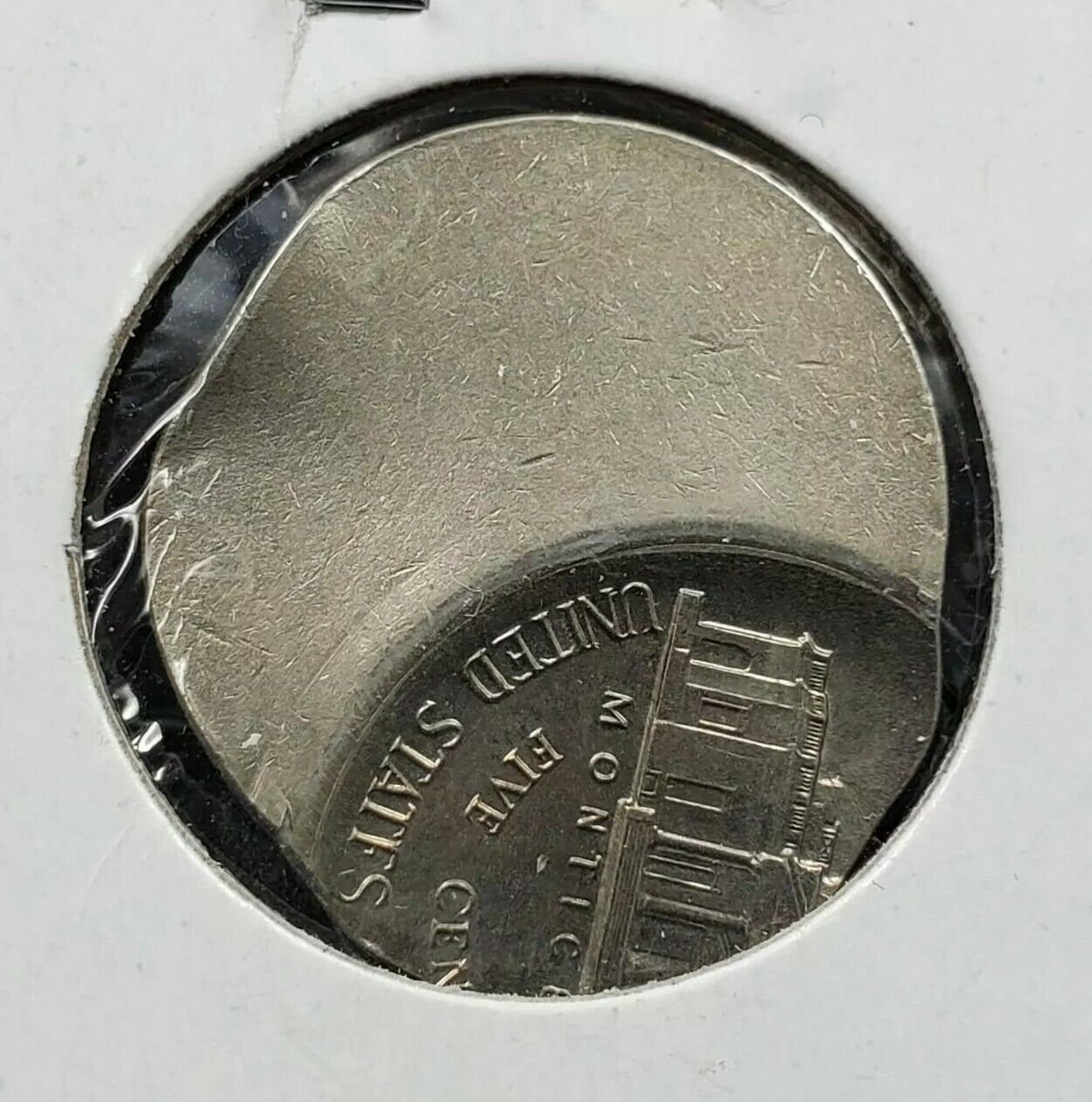NO DATE 5c BU Jefferson Nickel OFF Center Error with Brockadge Coin