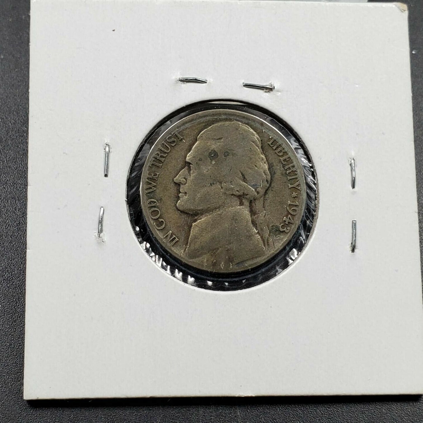 1943 P Type 2 Jefferson Silver WW2 Era Nickel BIG Laminated Planchet Error Coin