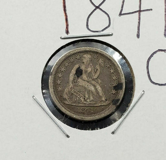1841 O Liberty Seated Silver Dime Coin Average VG / F Small o F-106 Variety