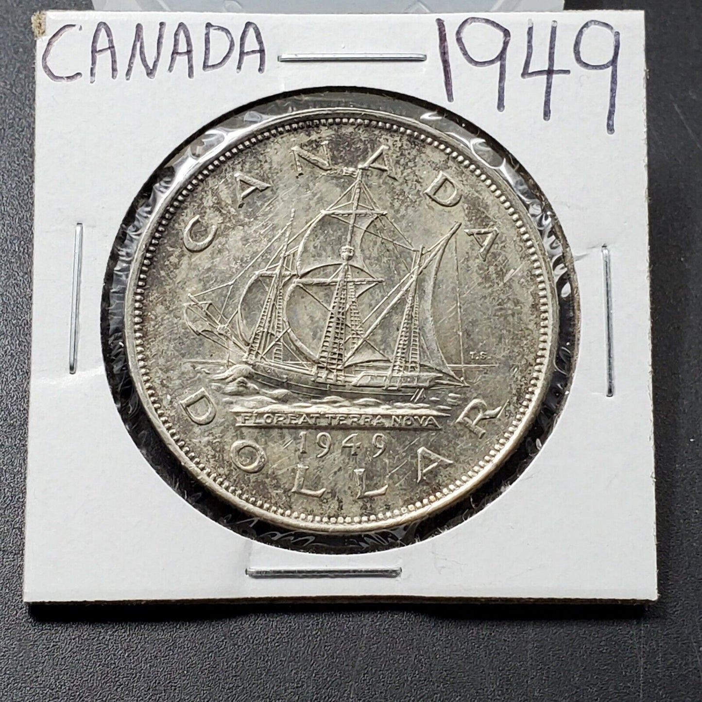 1949 Canada Silver Dollar FLOREAT TERRA NOVA Average AU ABOUT UNC