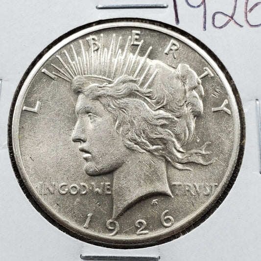 1926 P Peace Silver Eagle Dollar Coin Average Uncirculated Philadelphia