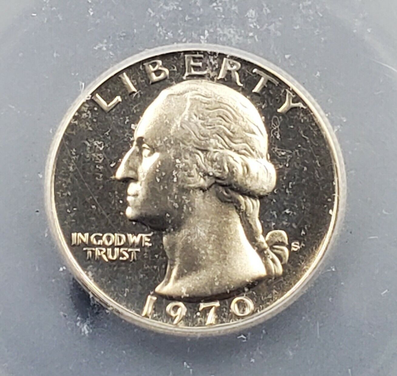 1970 S 25C Washington Quarter Proof Coin ICG PR70 No Toning Obverse Nice Strike