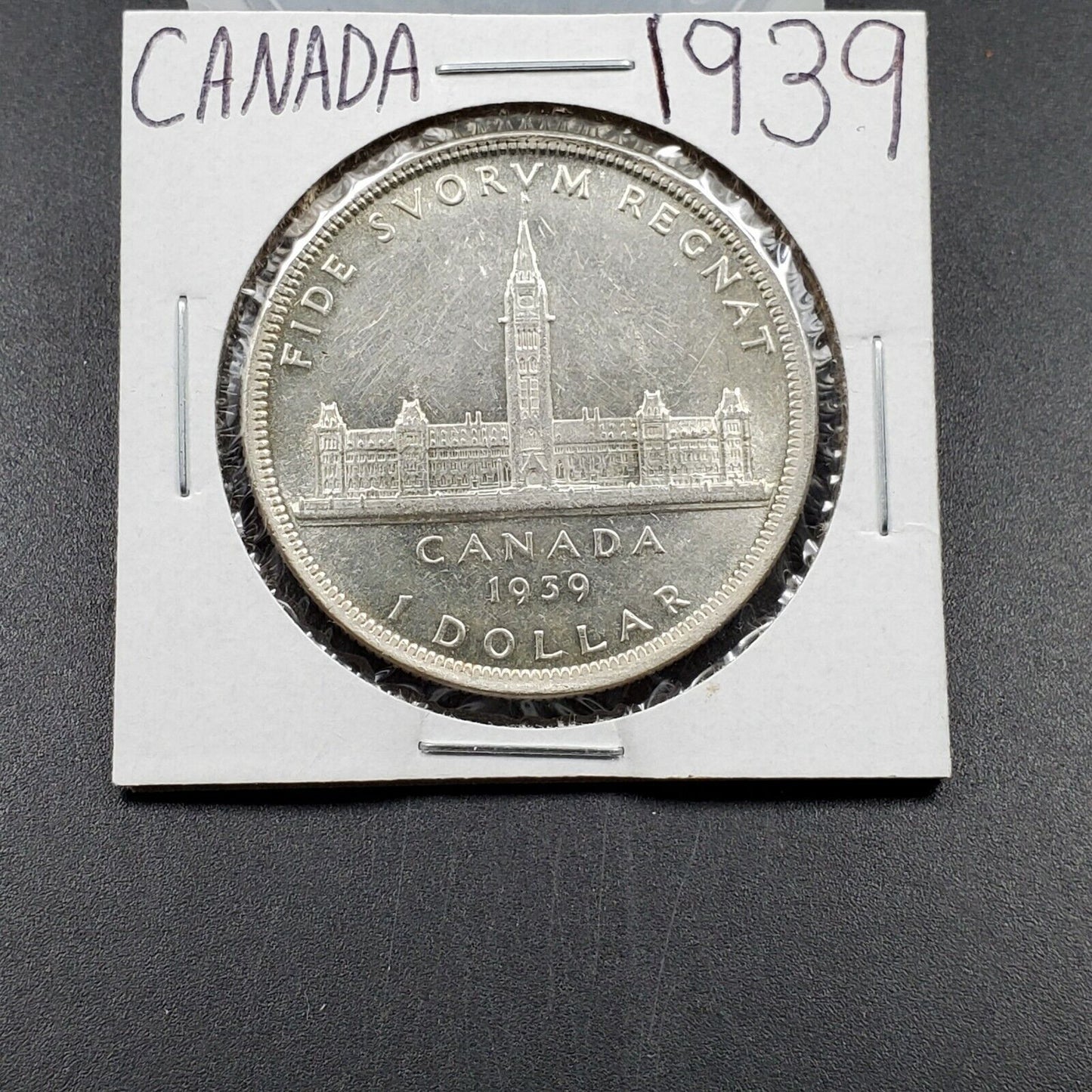 1939 Canada Silver $1 Dollar Coin Average UNC Uncirculated condition