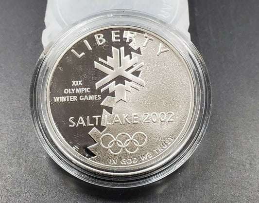 2002 Salt lake Olympics Winter Commemorative Silver Dollar Proof U.S. Mint Coin