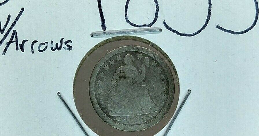 1853 Liberty Seated Half Dime Silver Coin Circulated With Arrows Variety