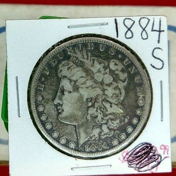1884 s Morgan Silver Dollar Coin CHOICE VF Very Fine NEAT TONING TONER ORIGINAL