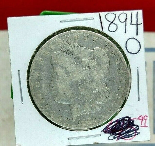 1894 O Morgan Silver Eagle Dollar Coin Fine Details Cleaned