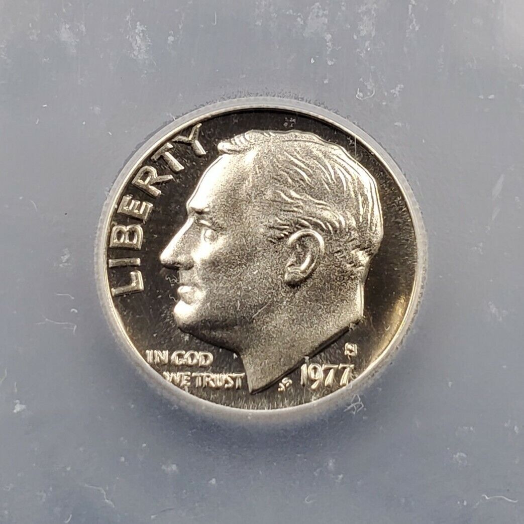 1977 S Roosevelt Clad Dime Coin Vintage ICG PR70 DCAM Deep Cameo Proof
