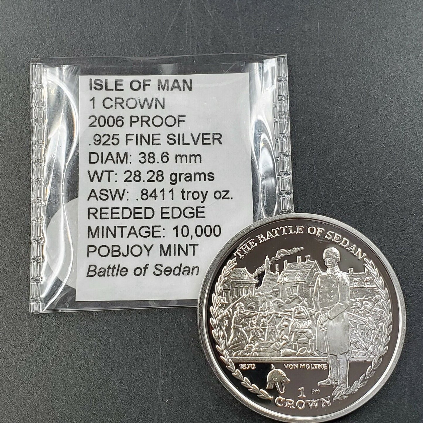 2006 Pobjoy Mint Isle of Man Battle of Sedan Gem Proof Silver Coin