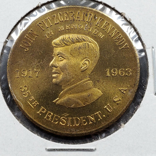 JOHN FITZGERALD KENNEDY IN MEMORIUM TOKEN 1917 1963 35th PRESIDENT USA